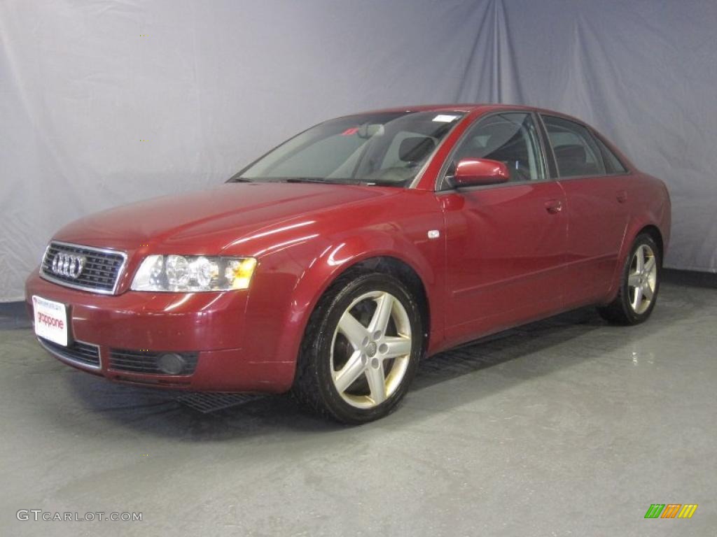 2004 A4 1.8T quattro Sedan - Crimson Red Pearl Effect / Grey photo #1