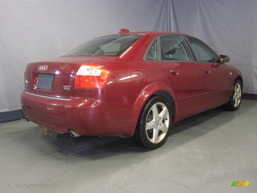 2004 A4 1.8T quattro Sedan - Crimson Red Pearl Effect / Grey photo #3