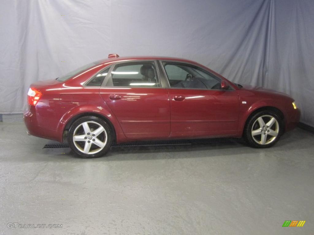 2004 A4 1.8T quattro Sedan - Crimson Red Pearl Effect / Grey photo #4