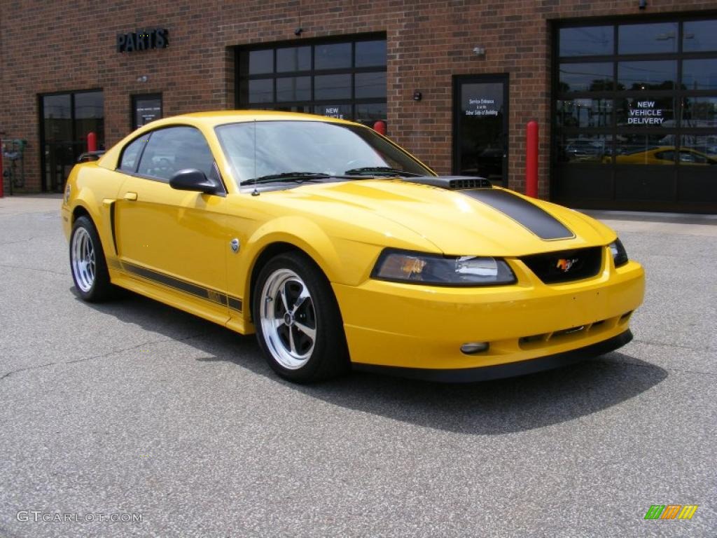 2004 Mustang Mach 1 Coupe - Screaming Yellow / Dark Charcoal photo #1