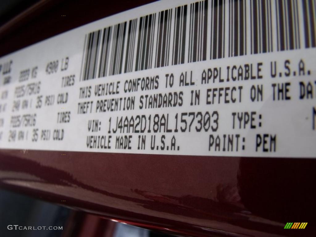 2010 Wrangler Color Code PEM for Red Rock Crystal Pearl Photo #31223725