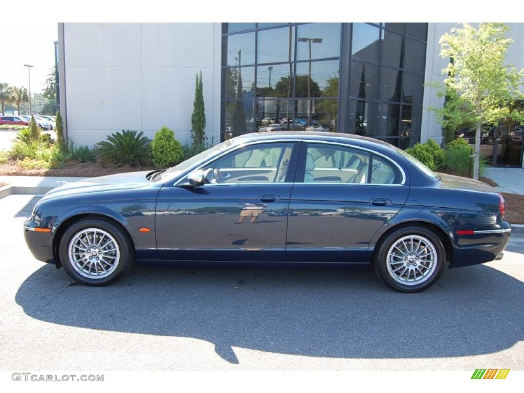 2007 S-Type 3.0 - Indigo Blue Metallic / Ivory/Mocha photo #2