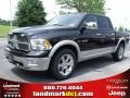 2010 Brilliant Black Crystal Pearl Dodge Ram 1500 Laramie Crew Cab 4x4  photo #1