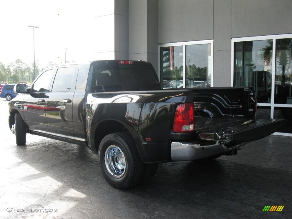 2010 Ram 3500 Laramie Mega Cab Dually - Brilliant Black Crystal Pearl / Light Pebble Beige/Bark Brown photo #6