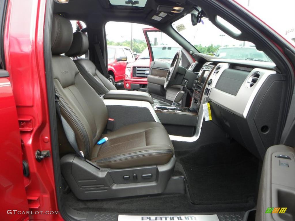 2010 F150 Platinum SuperCrew 4x4 - Red Candy Metallic / Sienna Brown Leather/Black photo #11