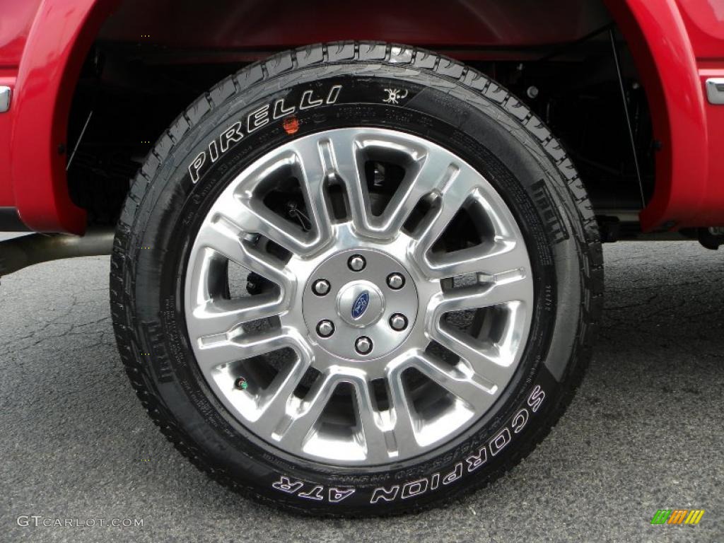 2010 F150 Platinum SuperCrew 4x4 - Red Candy Metallic / Sienna Brown Leather/Black photo #13