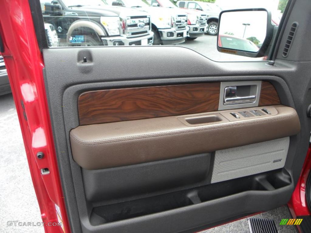 2010 F150 Platinum SuperCrew 4x4 - Red Candy Metallic / Sienna Brown Leather/Black photo #17