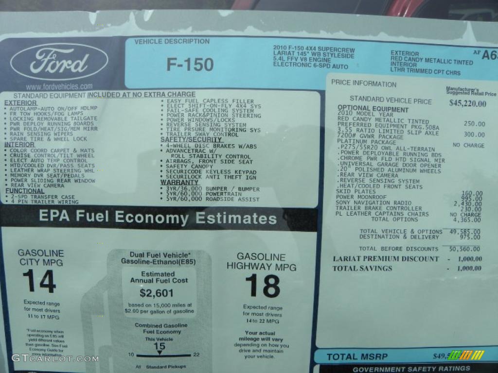 2010 F150 Platinum SuperCrew 4x4 - Red Candy Metallic / Sienna Brown Leather/Black photo #39
