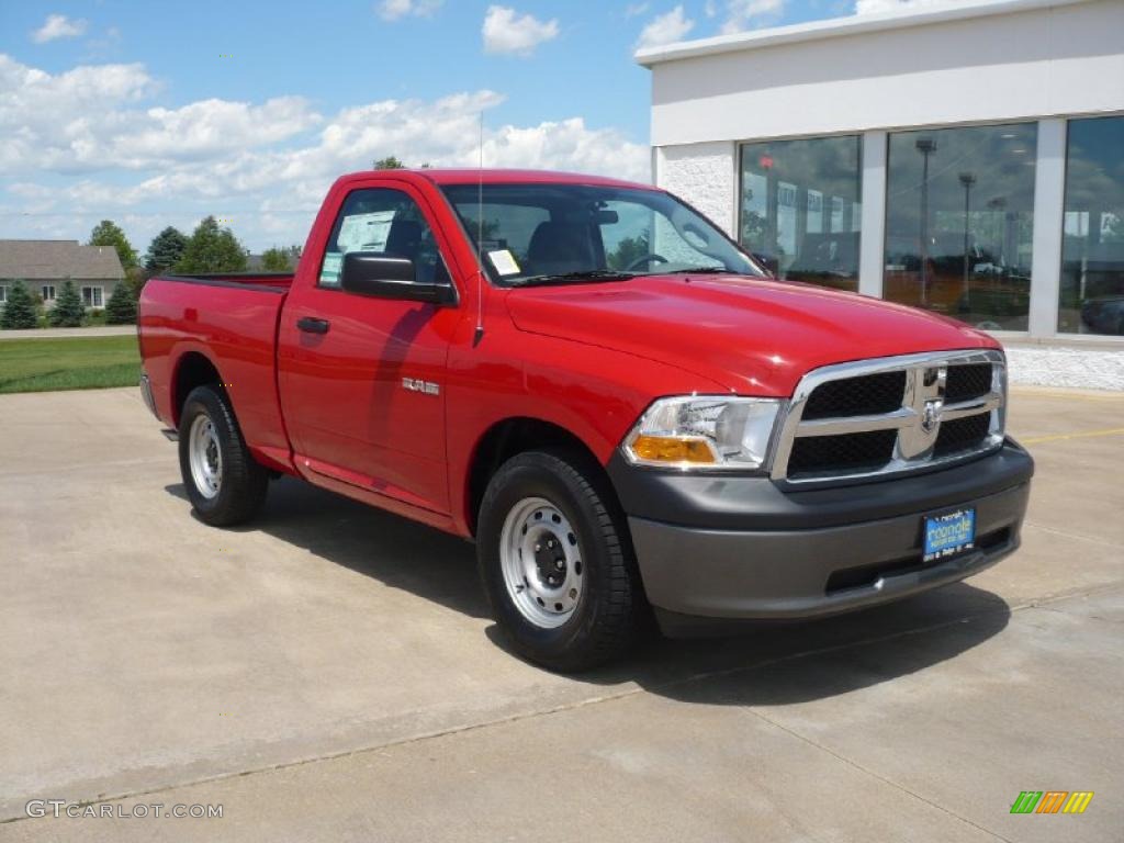 2010 Ram 1500 ST Regular Cab - Flame Red / Dark Slate/Medium Graystone photo #1