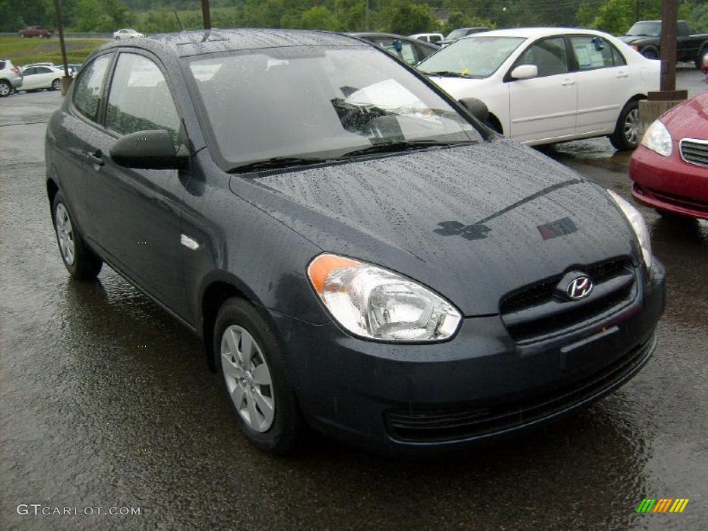2008 Accent GS Coupe - Charcoal Gray / Black photo #1