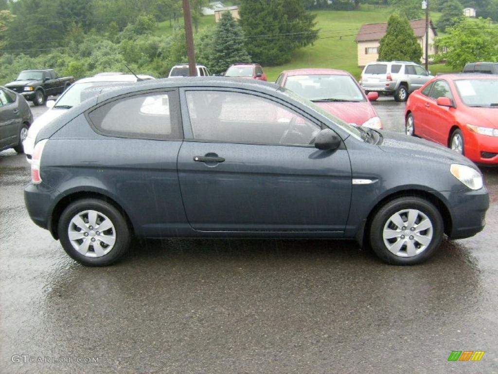 2008 Accent GS Coupe - Charcoal Gray / Black photo #7