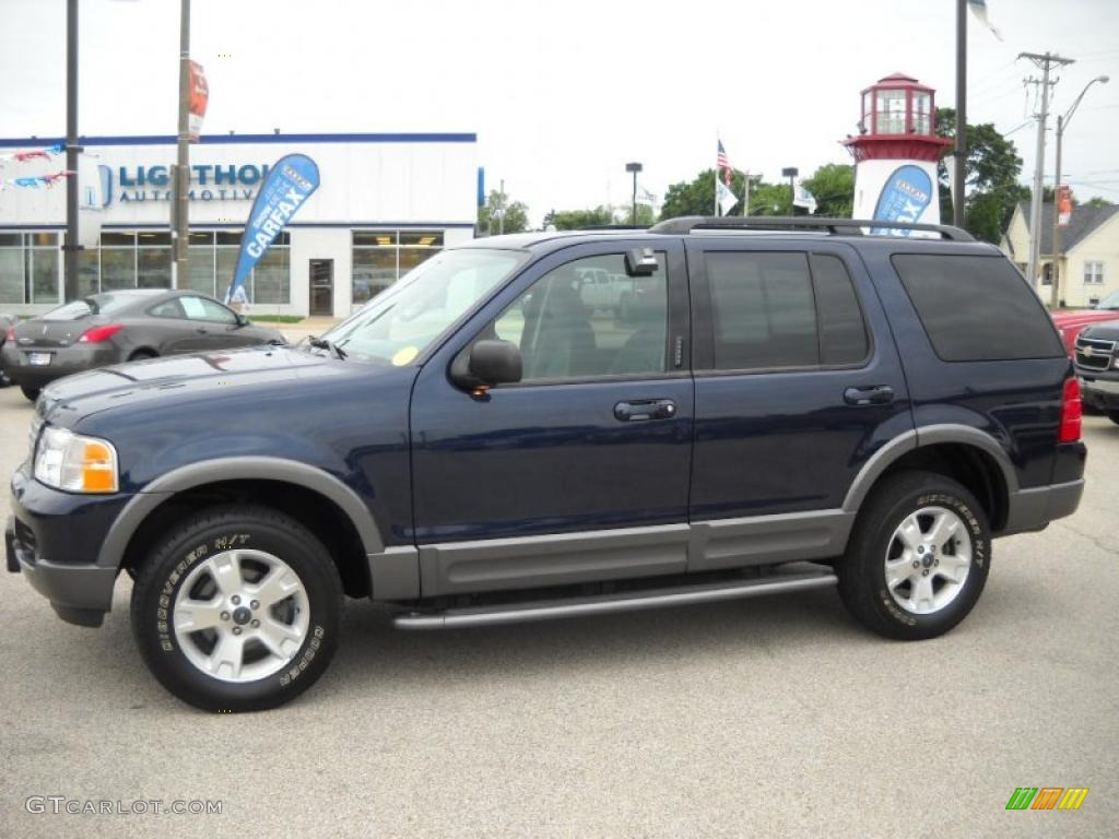 2003 Explorer XLT 4x4 - True Blue Metallic / Graphite Grey photo #2