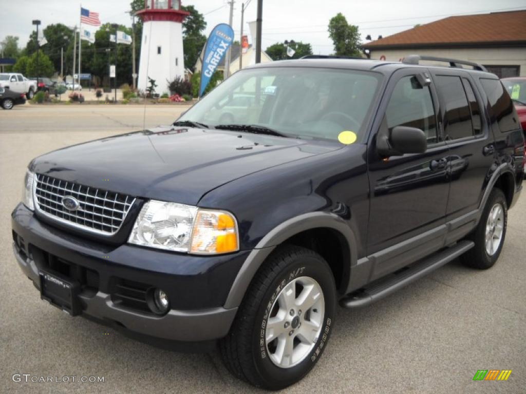 2003 Explorer XLT 4x4 - True Blue Metallic / Graphite Grey photo #3