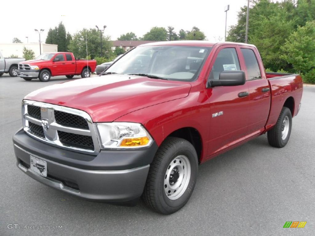 2010 Ram 1500 ST Quad Cab 4x4 - Inferno Red Crystal Pearl / Dark Slate/Medium Graystone photo #1