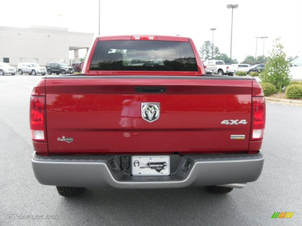 2010 Ram 1500 ST Quad Cab 4x4 - Inferno Red Crystal Pearl / Dark Slate/Medium Graystone photo #3