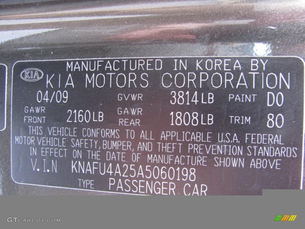 2010 Forte Color Code D0 for Bronze Photo #31251213