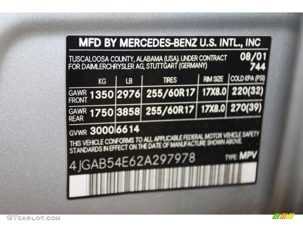 2002 ML 320 4Matic - Brilliant Silver Metallic / Charcoal photo #9