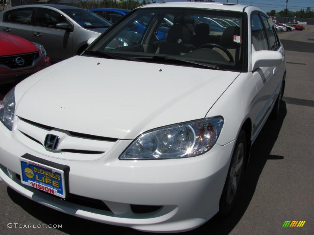 2005 Civic EX Sedan - Taffeta White / Ivory photo #1