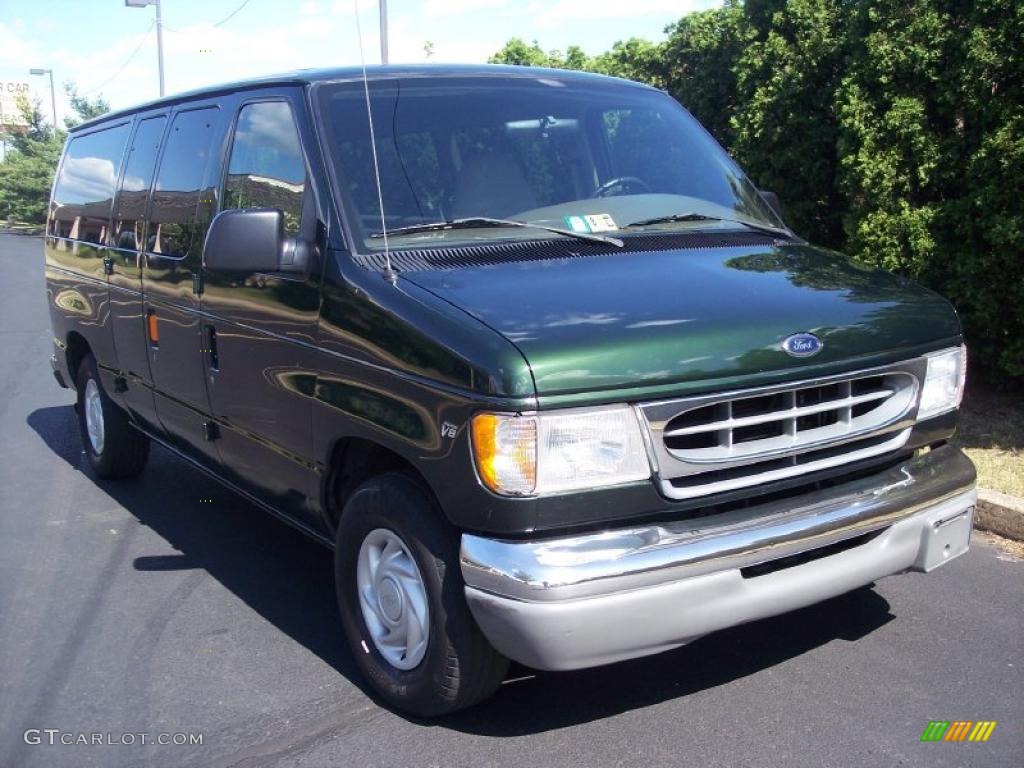 1999 E Series Van E150 XLT Passenger Access Van - Deep Emerald Green Metallic / Medium Parchment photo #1