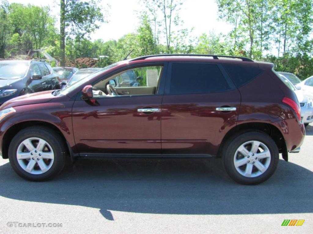 2007 Murano S AWD - Merlot Pearl / Cafe Latte photo #11