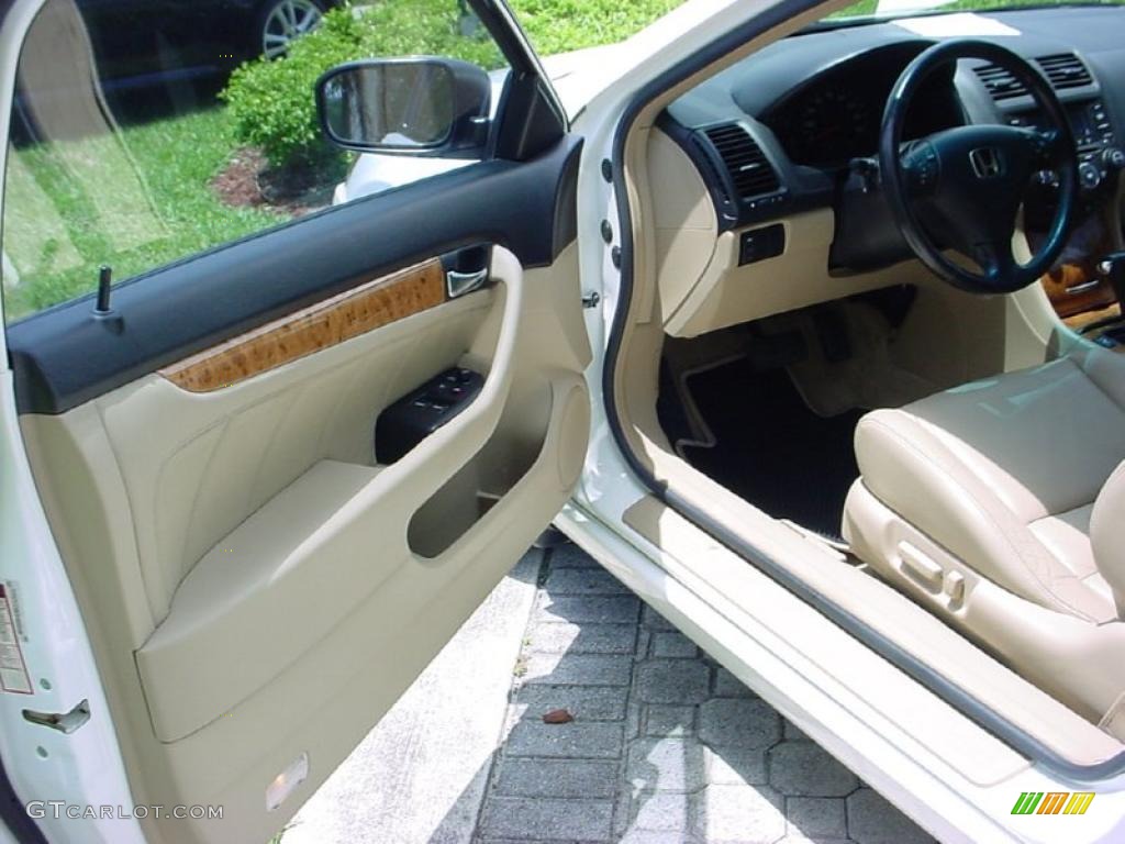 2003 Accord EX-L Coupe - Taffeta White / Ivory photo #13