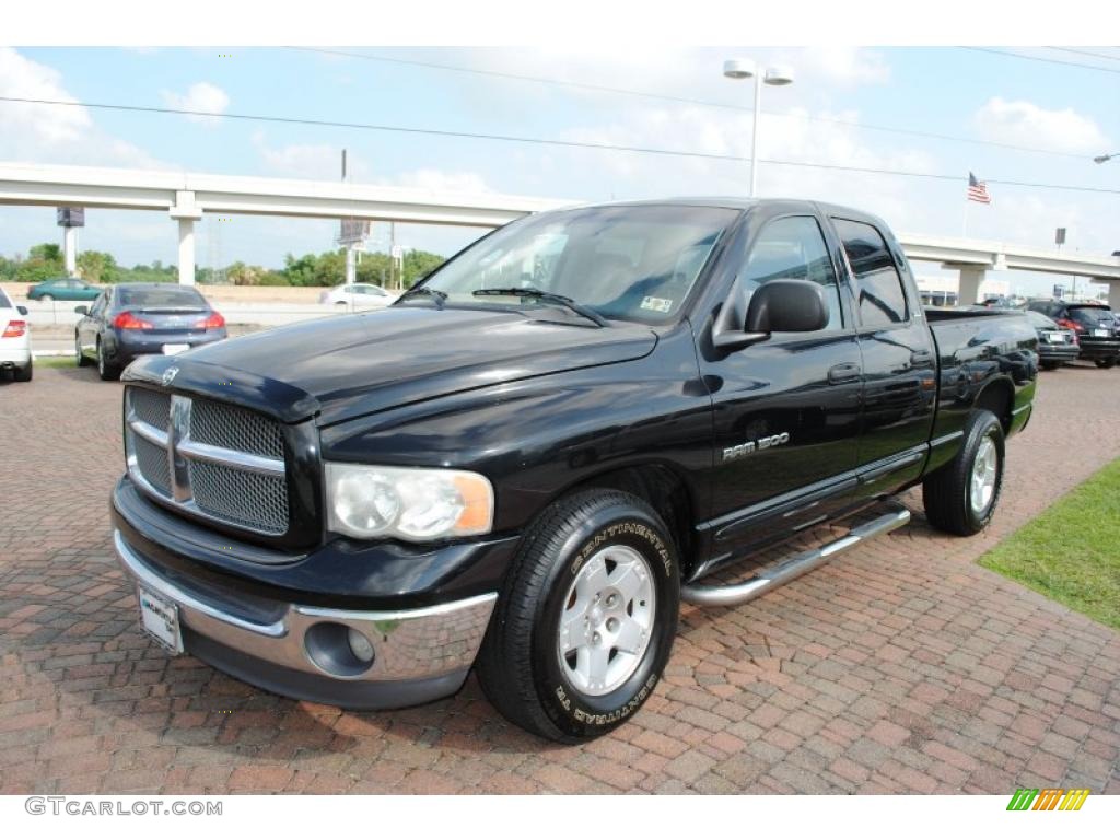 2002 Ram 1500 SLT Plus Quad Cab - Black / Dark Slate Gray photo #3