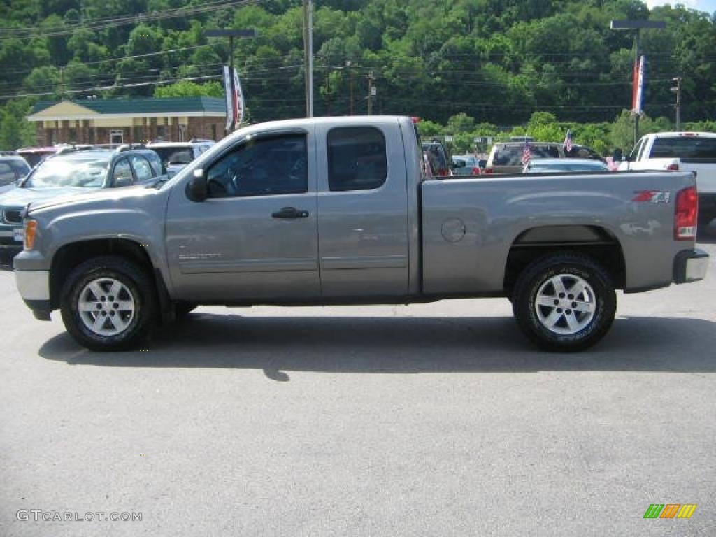 2008 Sierra 1500 SLE Extended Cab 4x4 - Steel Gray Metallic / Ebony photo #3