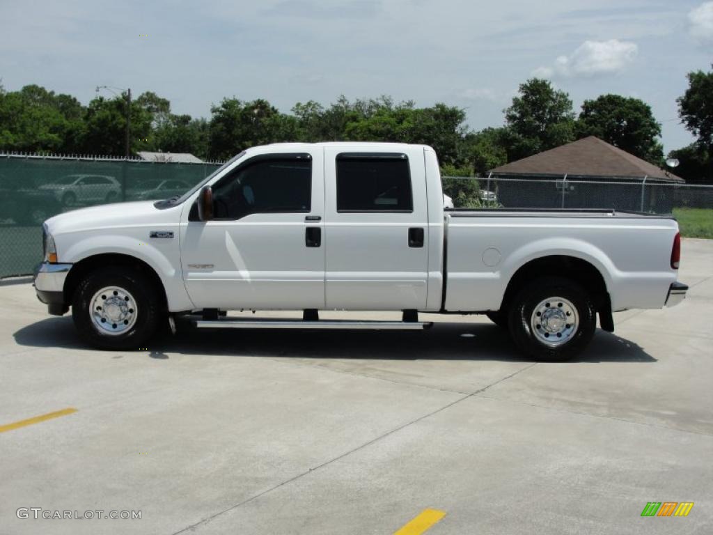 2004 F250 Super Duty XLT Crew Cab - Oxford White / Medium Parchment photo #6