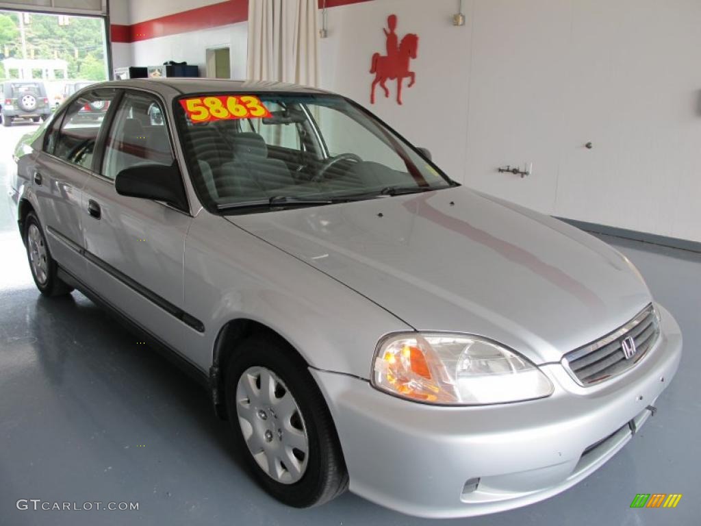 1999 Civic LX Sedan - Vogue Silver Metallic / Gray photo #1