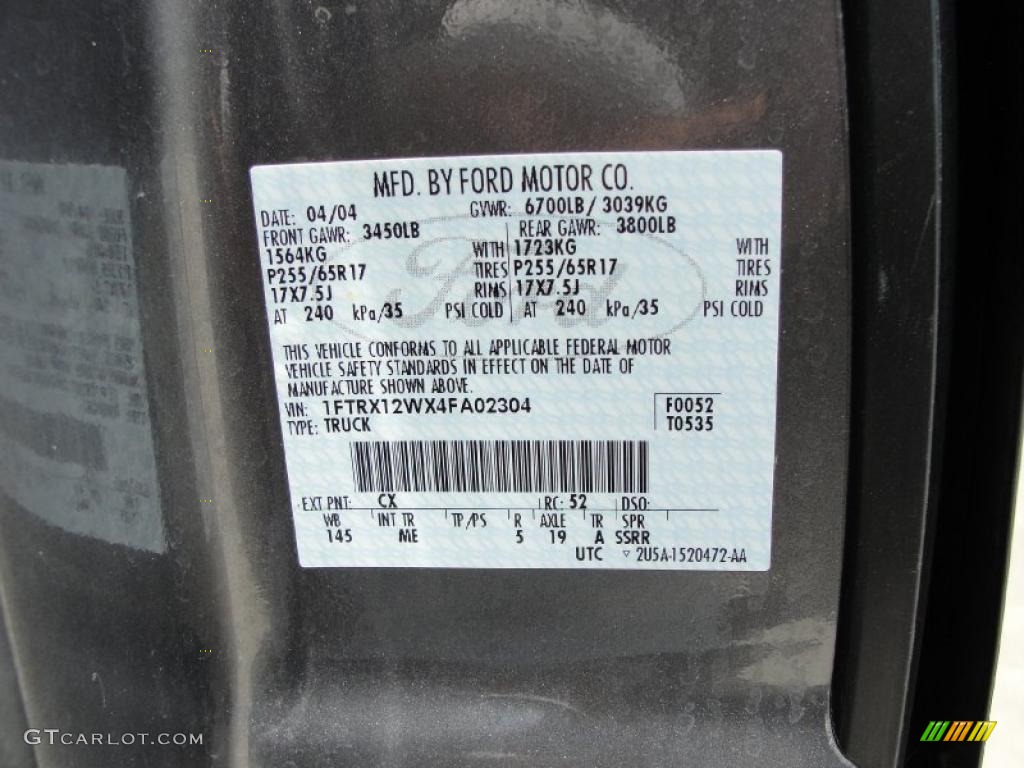 2004 F150 XLT SuperCab - Dark Shadow Grey Metallic / Medium/Dark Flint photo #45