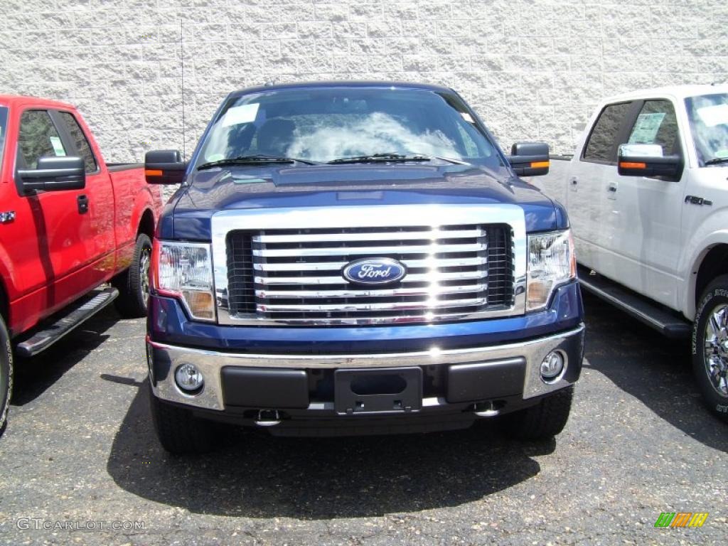 2010 F150 XLT SuperCrew 4x4 - Dark Blue Pearl Metallic / Medium Stone photo #3