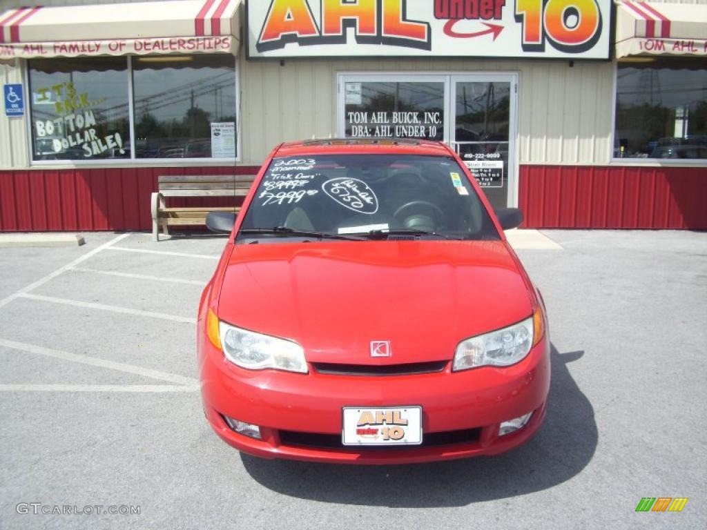 2003 ION 3 Quad Coupe - Red / Gray photo #1