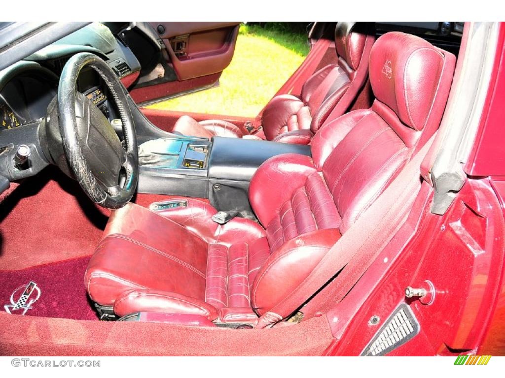 Ruby Red Interior 1993 Chevrolet Corvette 40th Anniversary Coupe Photo #31291259