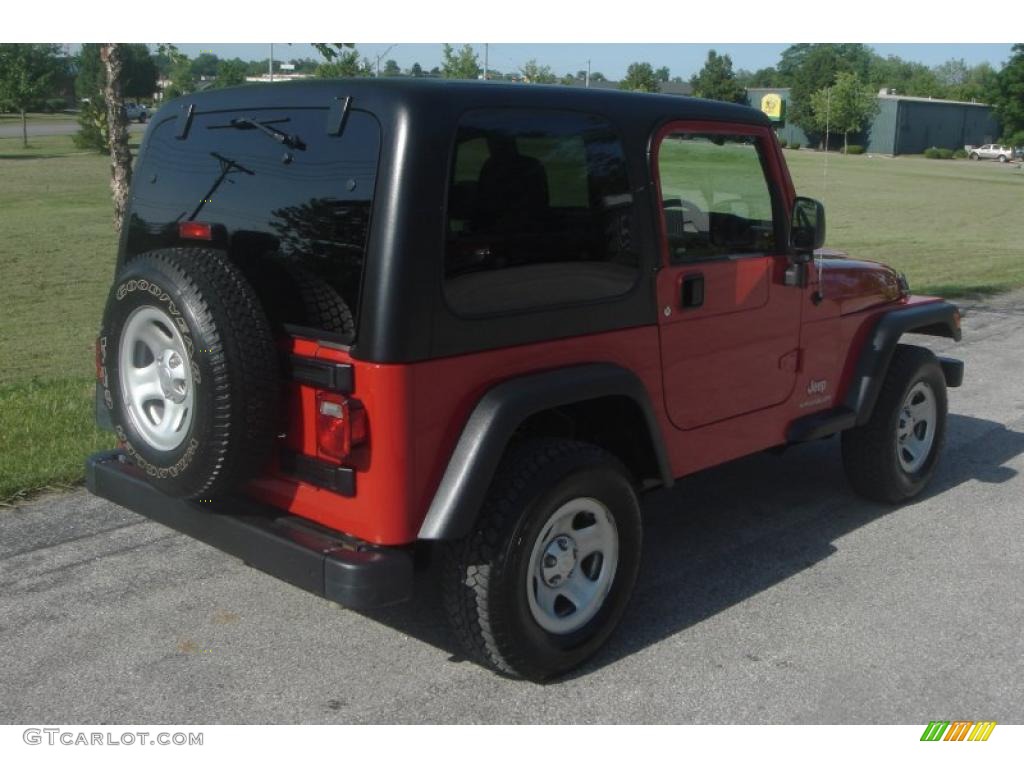 2005 Wrangler Sport 4x4 Right Hand Drive - Flame Red / Dark Slate Gray photo #3