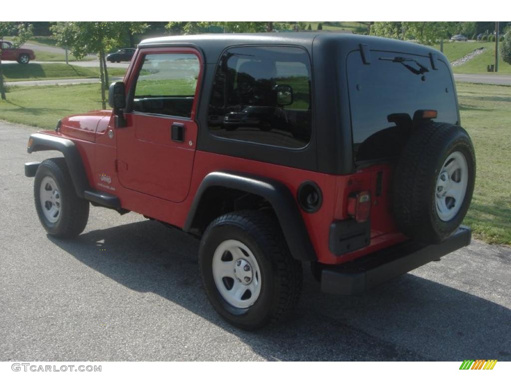 2005 Wrangler Sport 4x4 Right Hand Drive - Flame Red / Dark Slate Gray photo #13