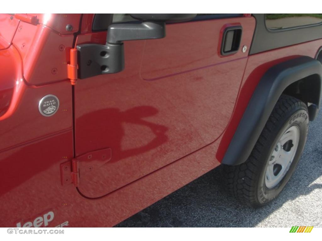 2005 Wrangler Sport 4x4 Right Hand Drive - Flame Red / Dark Slate Gray photo #16