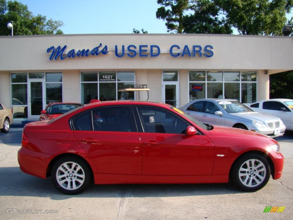 2007 3 Series 328i Sedan - Crimson Red / Beige photo #1