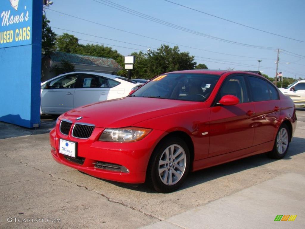 2007 3 Series 328i Sedan - Crimson Red / Beige photo #4