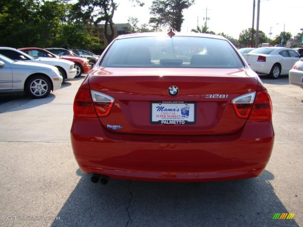 2007 3 Series 328i Sedan - Crimson Red / Beige photo #7