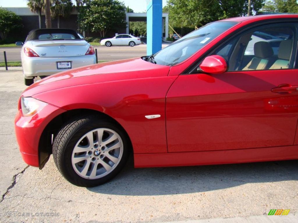 2007 3 Series 328i Sedan - Crimson Red / Beige photo #34