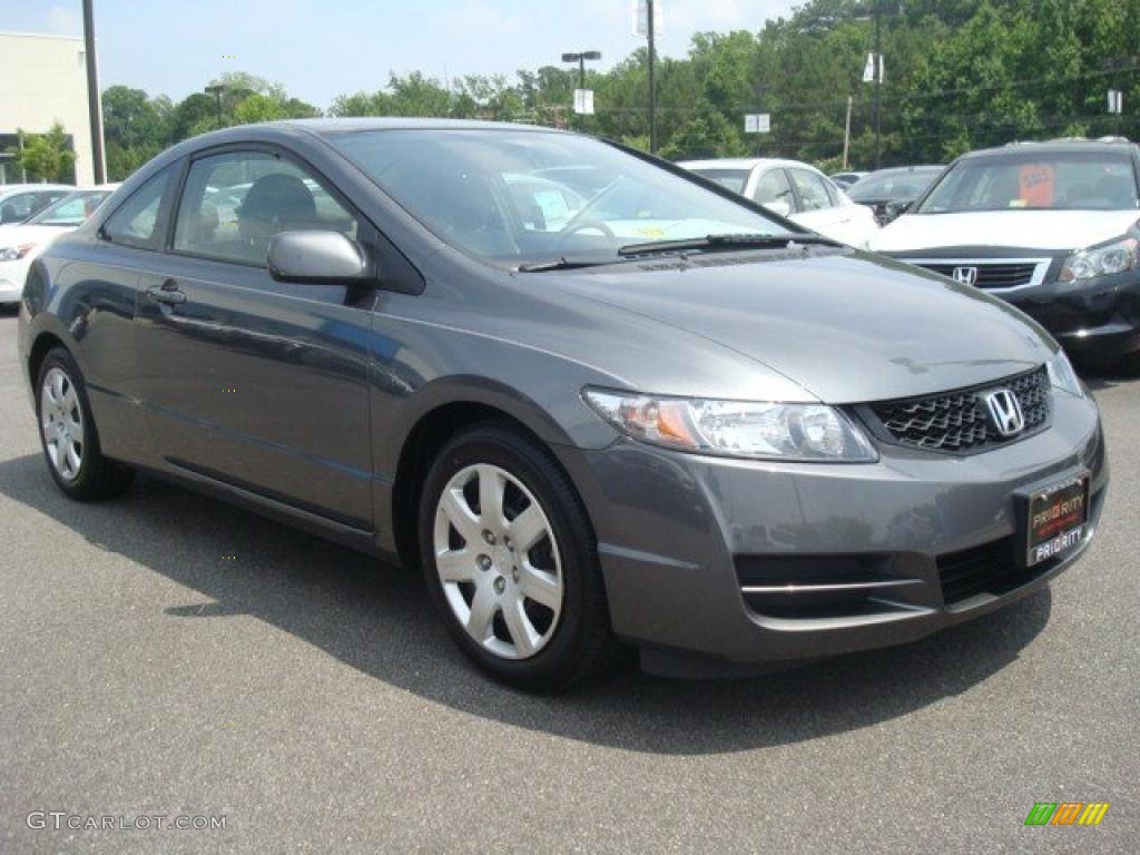 2009 Civic LX Coupe - Polished Metal Metallic / Gray photo #8