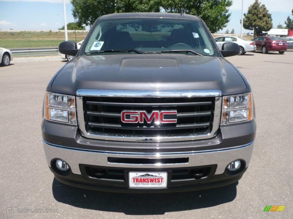 2010 Sierra 1500 SLE Crew Cab 4x4 - Storm Gray Metallic / Ebony photo #2