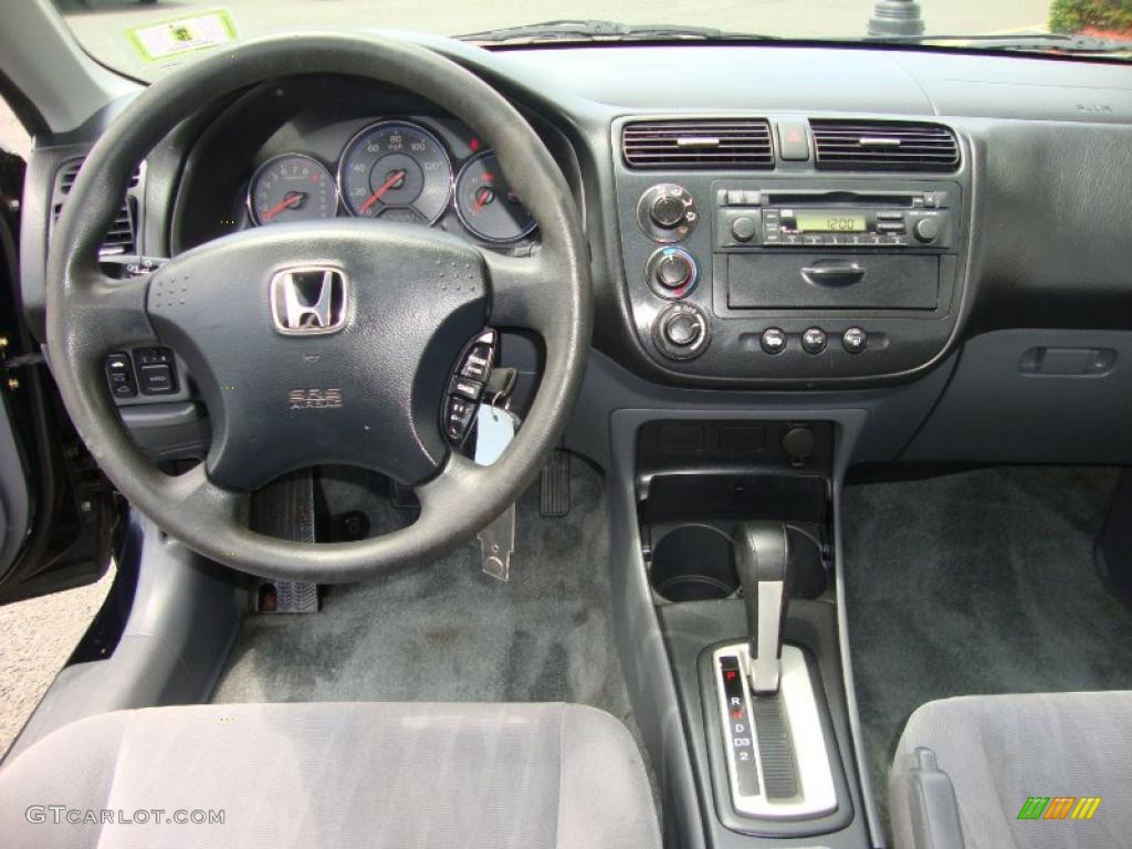 2003 Civic EX Sedan - Nighthawk Black Pearl / Gray photo #32