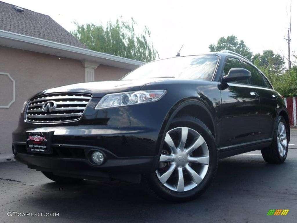 2004 FX 45 AWD - Black Obsidian / Brick/Black photo #1