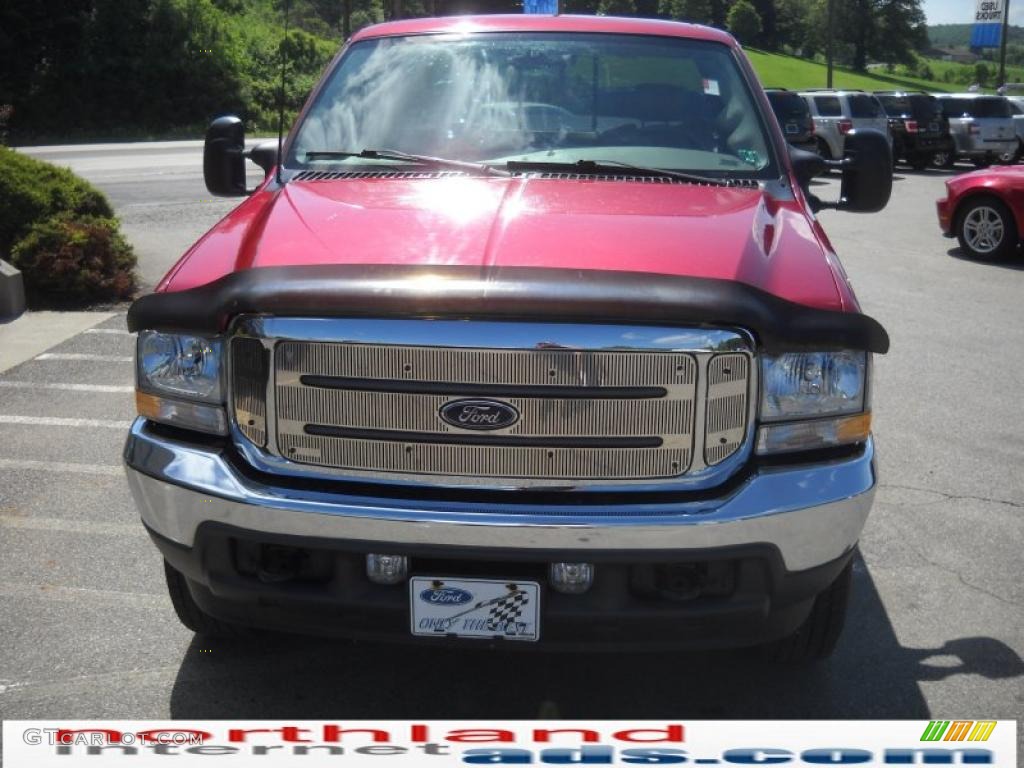 2002 F250 Super Duty Lariat SuperCab 4x4 - Toreador Red Metallic / Medium Parchment photo #3