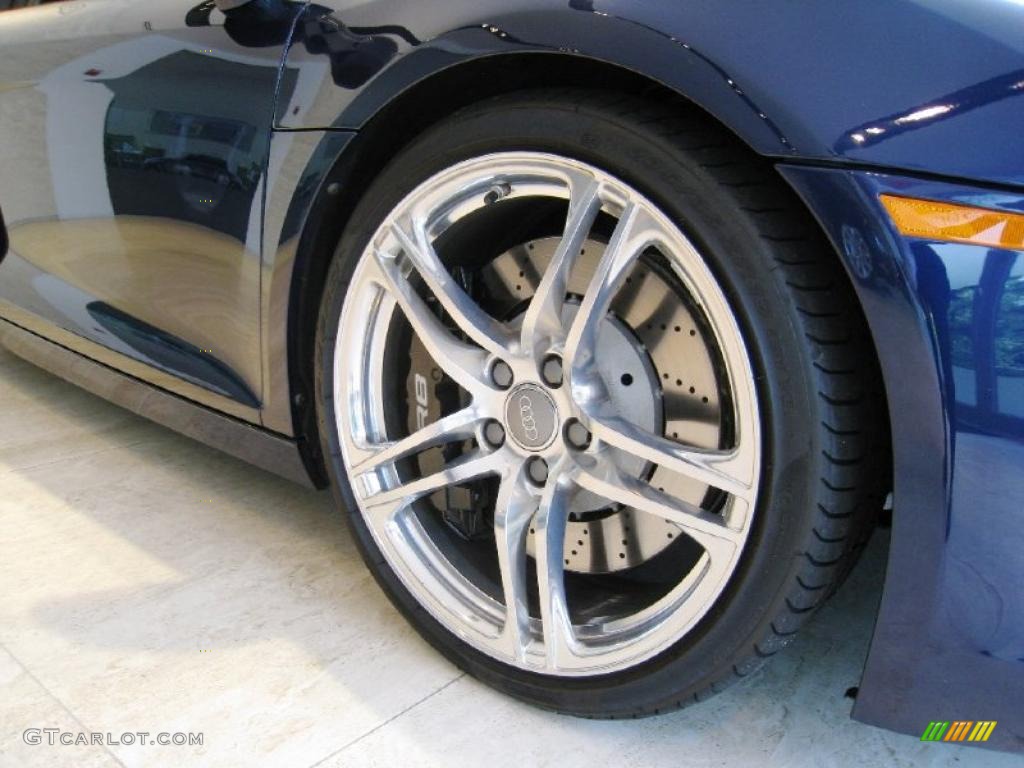 2009 R8 4.2 FSI quattro - Mugello Blue Pearl Effect / Fine Nappa Limestone Grey Leather photo #7