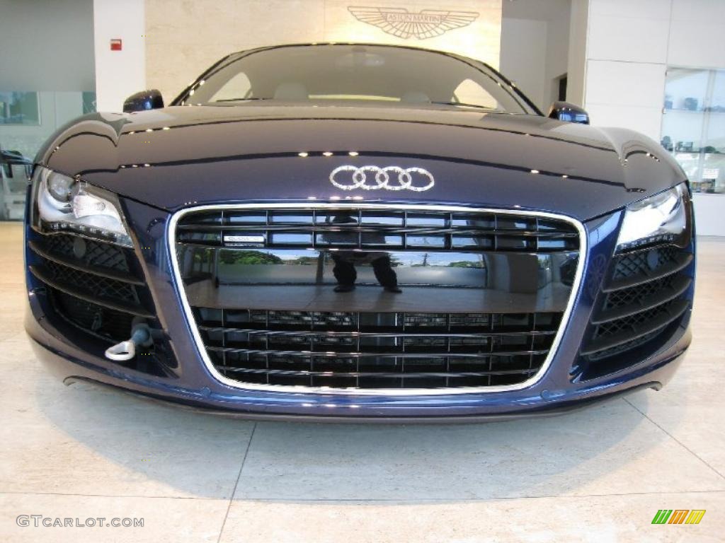 2009 R8 4.2 FSI quattro - Mugello Blue Pearl Effect / Fine Nappa Limestone Grey Leather photo #8