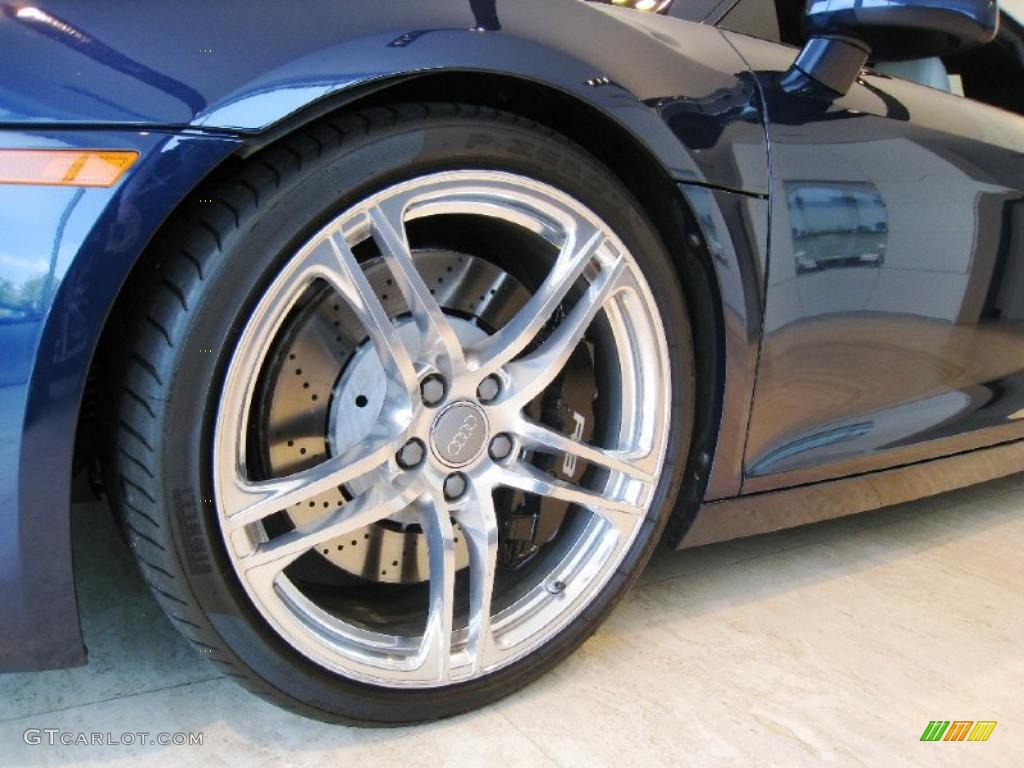 2009 R8 4.2 FSI quattro - Mugello Blue Pearl Effect / Fine Nappa Limestone Grey Leather photo #9