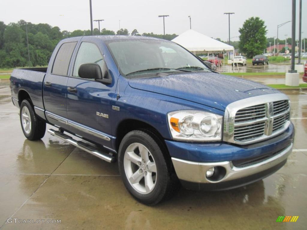 2008 Ram 1500 Big Horn Edition Quad Cab - Electric Blue Pearl / Medium Slate Gray photo #2
