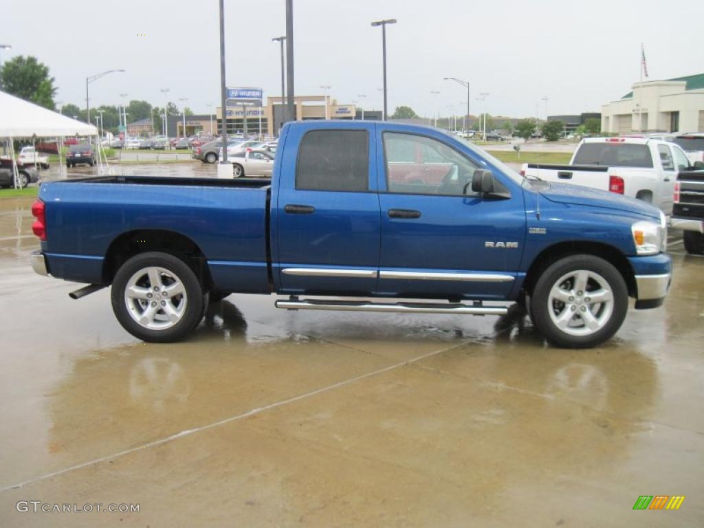 2008 Ram 1500 Big Horn Edition Quad Cab - Electric Blue Pearl / Medium Slate Gray photo #4